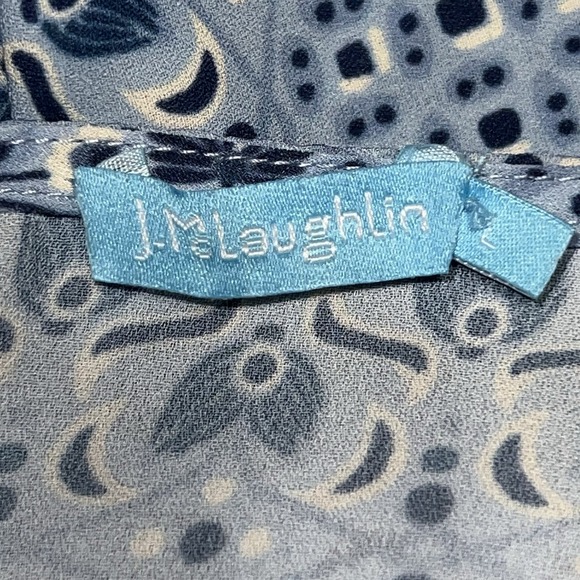 J.McLaughlin Womens Dress Large Blue Floral Tiered‎ Peasant Bohemian Cottagecore - Picture 4 of 11